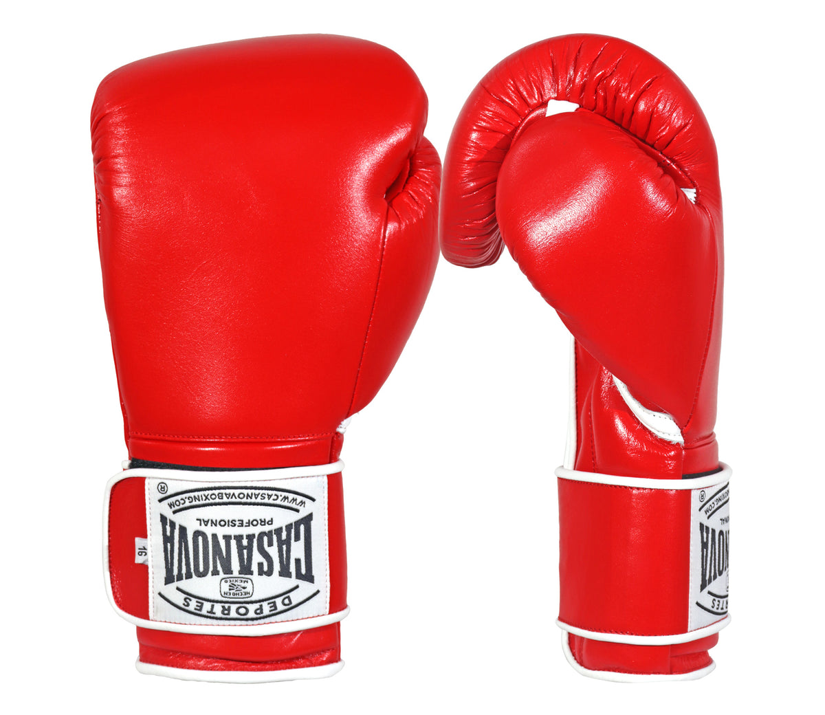 NEW) Casanova® Boxing Professional Hook & Loop Boxing Gloves - Red