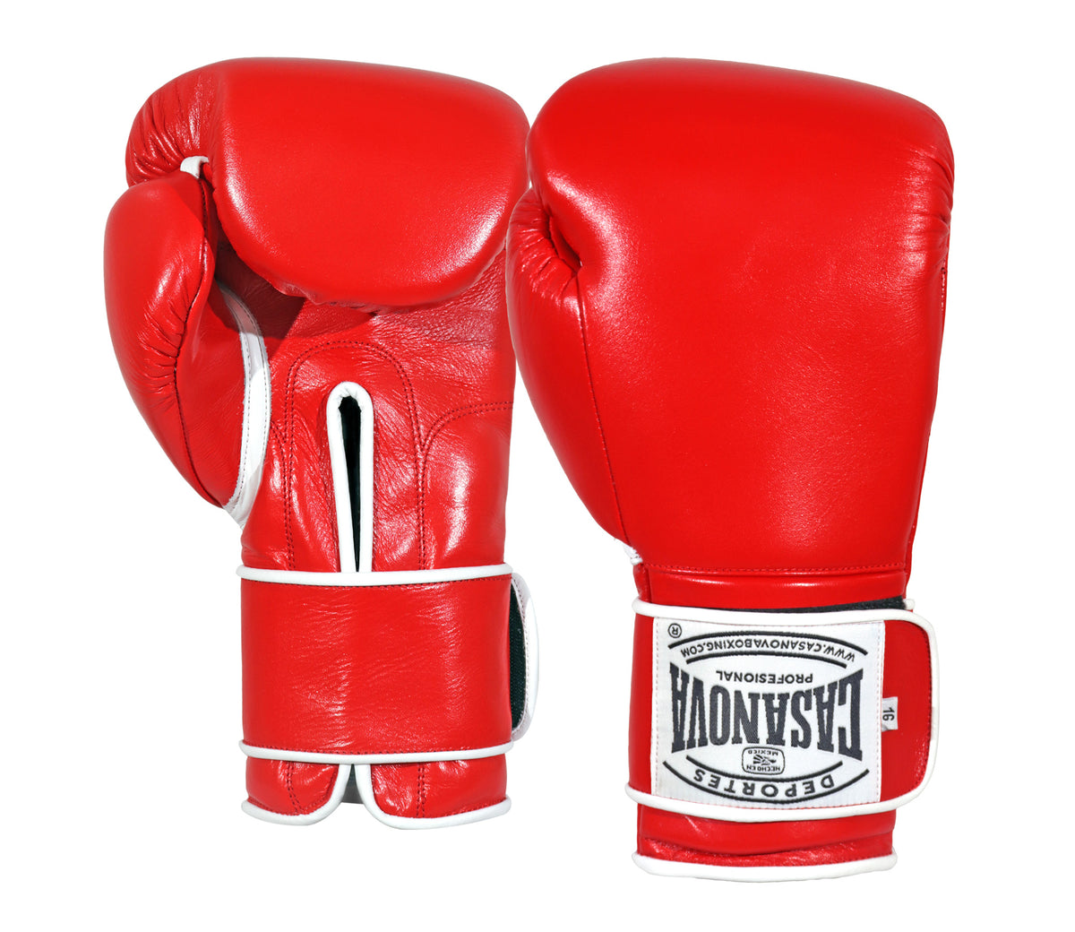 NEW) Casanova® Boxing Professional Hook & Loop Boxing Gloves - Red