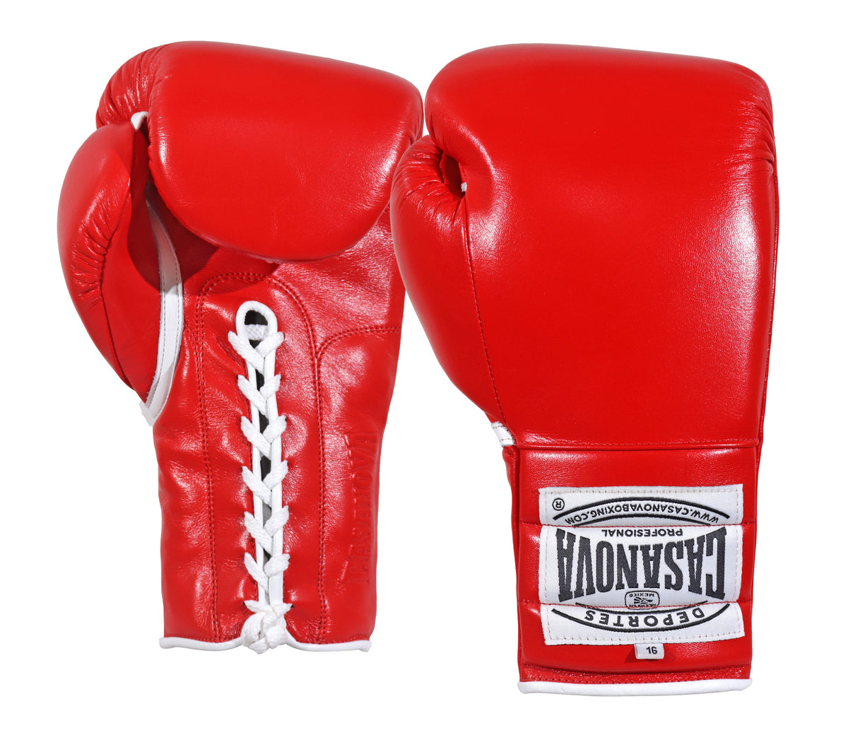 カサノバ ボクシンググローブ レッド NEW) Casanova® Boxing Professional Lace-Up Boxing Gloves - Red