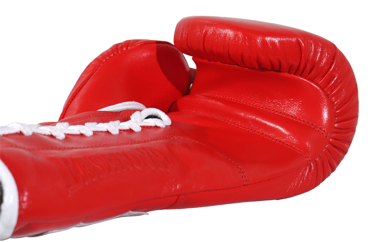 CASANOVAレッド ボクシンググローブ NEW) Casanova® Boxing Professional Lace-Up Boxing Gloves - Red