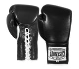 (NEW) Casanova® Boxing Professional Lace-Up Boxing Gloves - Black
