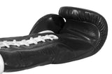 (NEW) Casanova® Boxing Professional Lace-Up Boxing Gloves - Black