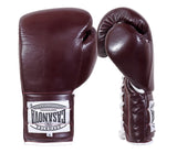 (NEW) Casanova® Boxing Professional Lace-Up Boxing Gloves - Burgundy