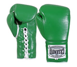 (NEW) Casanova® Boxing Professional Lace-Up Boxing Gloves - Green