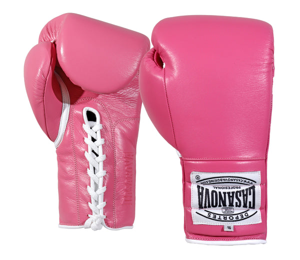 pink boxing gear (NEW) Casanova Boxing Professional Lace-Up Boxing Gloves