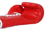 (NEW) Casanova® Boxing Professional Lace-Up Boxing Gloves - Red