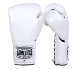 (NEW) Casanova® Boxing Professional Lace-Up Boxing Gloves - White