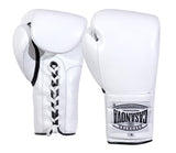 (NEW) Casanova® Boxing Professional Lace-Up Boxing Gloves - White