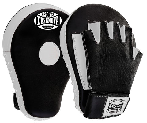 Casanova Boxing® Fingerless Focus Mitts - White/black