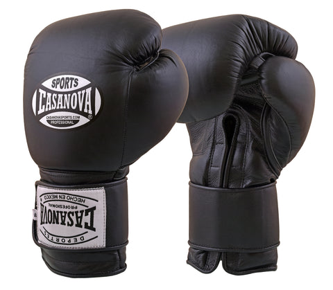 Casanova Boxing® Hook & Loop Training Gloves - Black