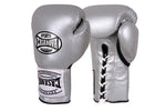 Casanova Boxing® Professional Lace-Up Fight Gloves - Silver